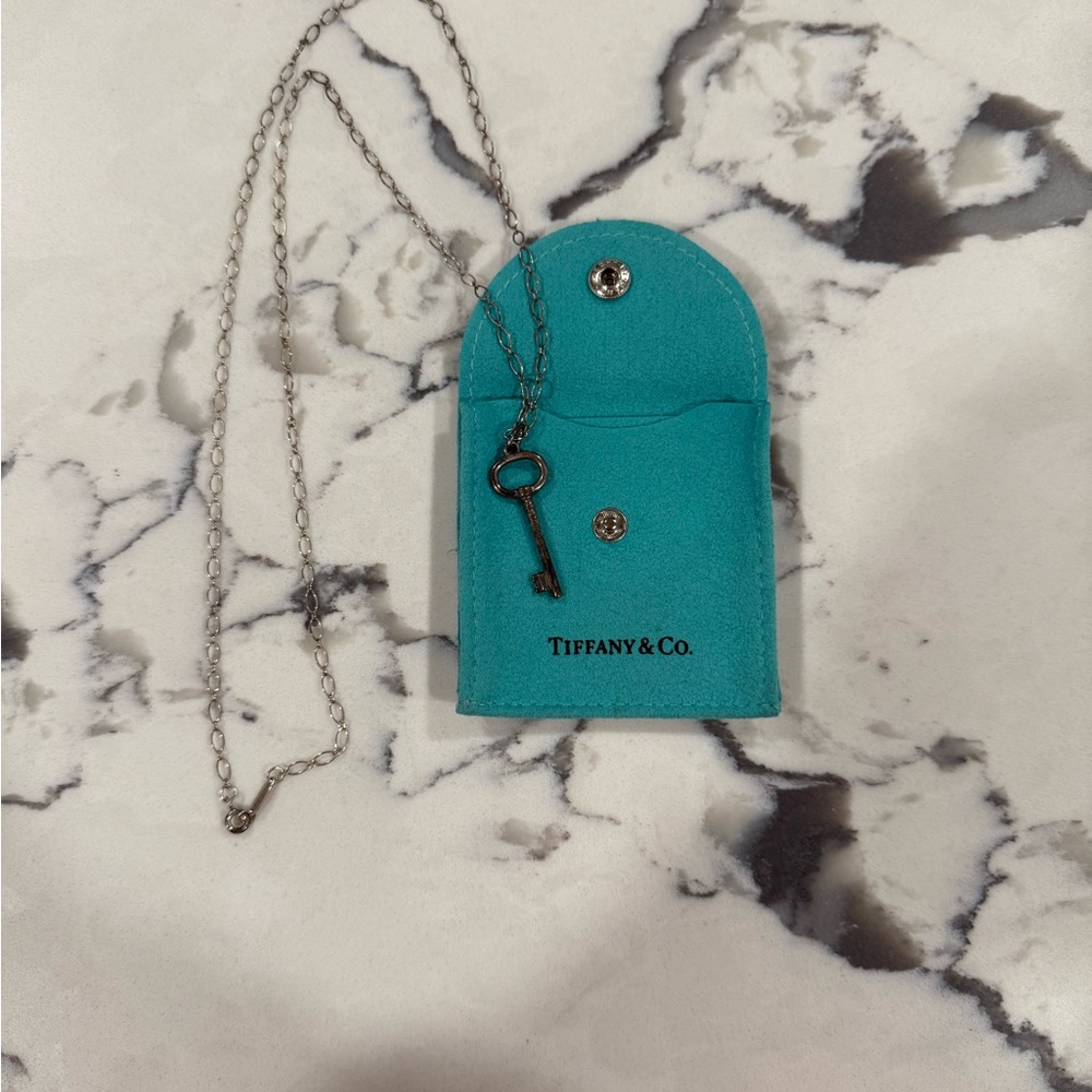 Tiffany & Co. Silver Key Necklace with Silver Chain